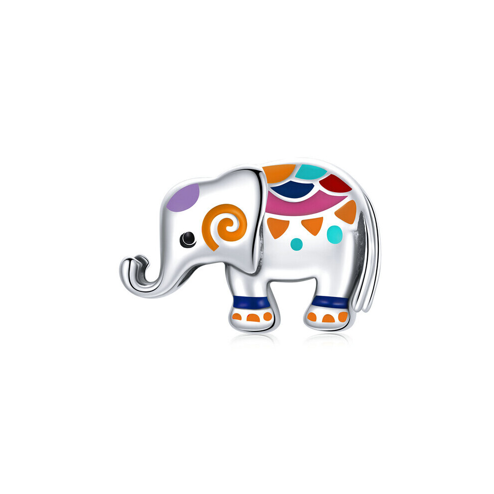 Lucky African Elephant Charm Bead Animal Genuine 925 Sterling Silver Compatible With Pandora Bracelets