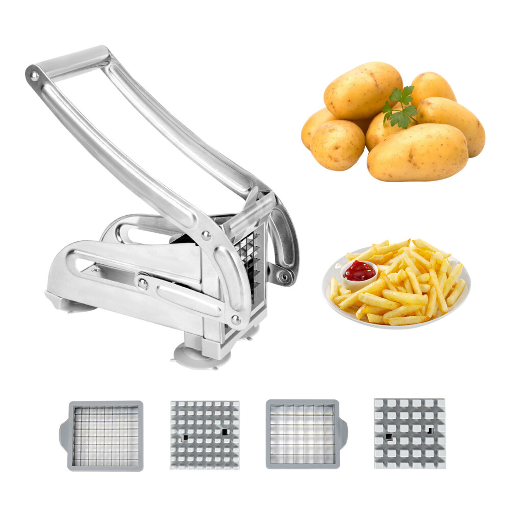 Potato Chipper Fries Slicer Cutter Chopper Maker Slicer + 2 Blades
