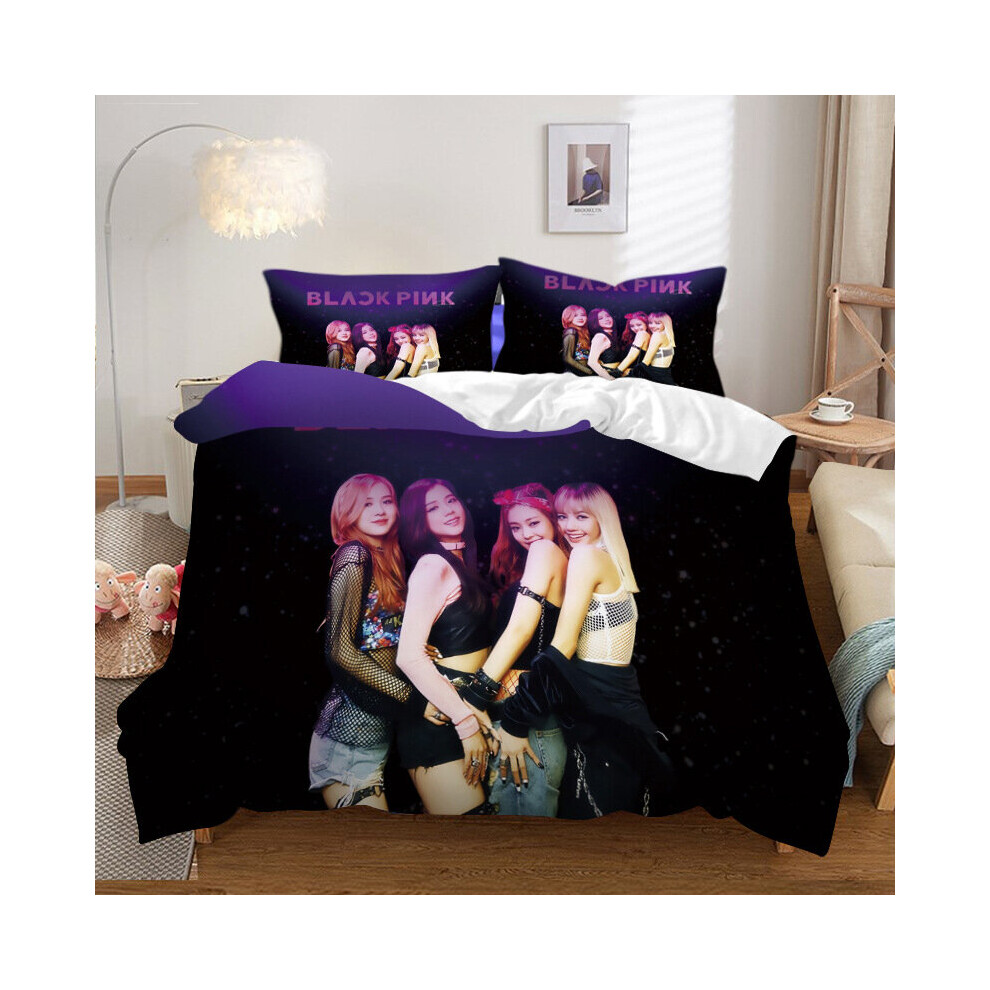 (Style 04, Single (135X200CM)/2PCS) Blackpink Bedding Single Double King Duvet Cover