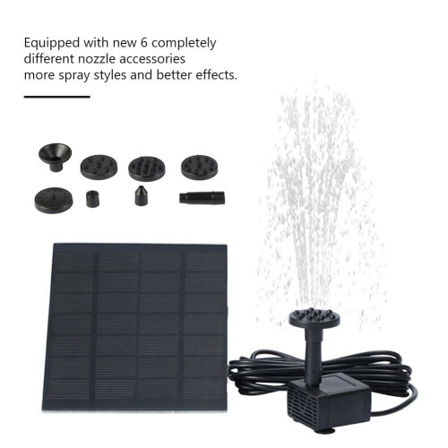 Solar Panel Powered Water Feature Pump Garden Pool Pond Aquarium Fountain Decor 1