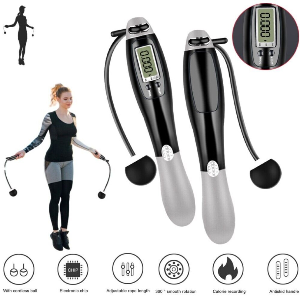 Bghone Skipping Rope Digital Counter Smart Calorie Gym Fitness Sports Speed Jumping