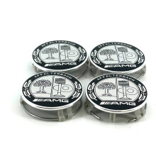 4PCS WHEEL CENTER CAPS AMG EMBLEM 75MM MERCEDES BENZ WREATH RIM OEM