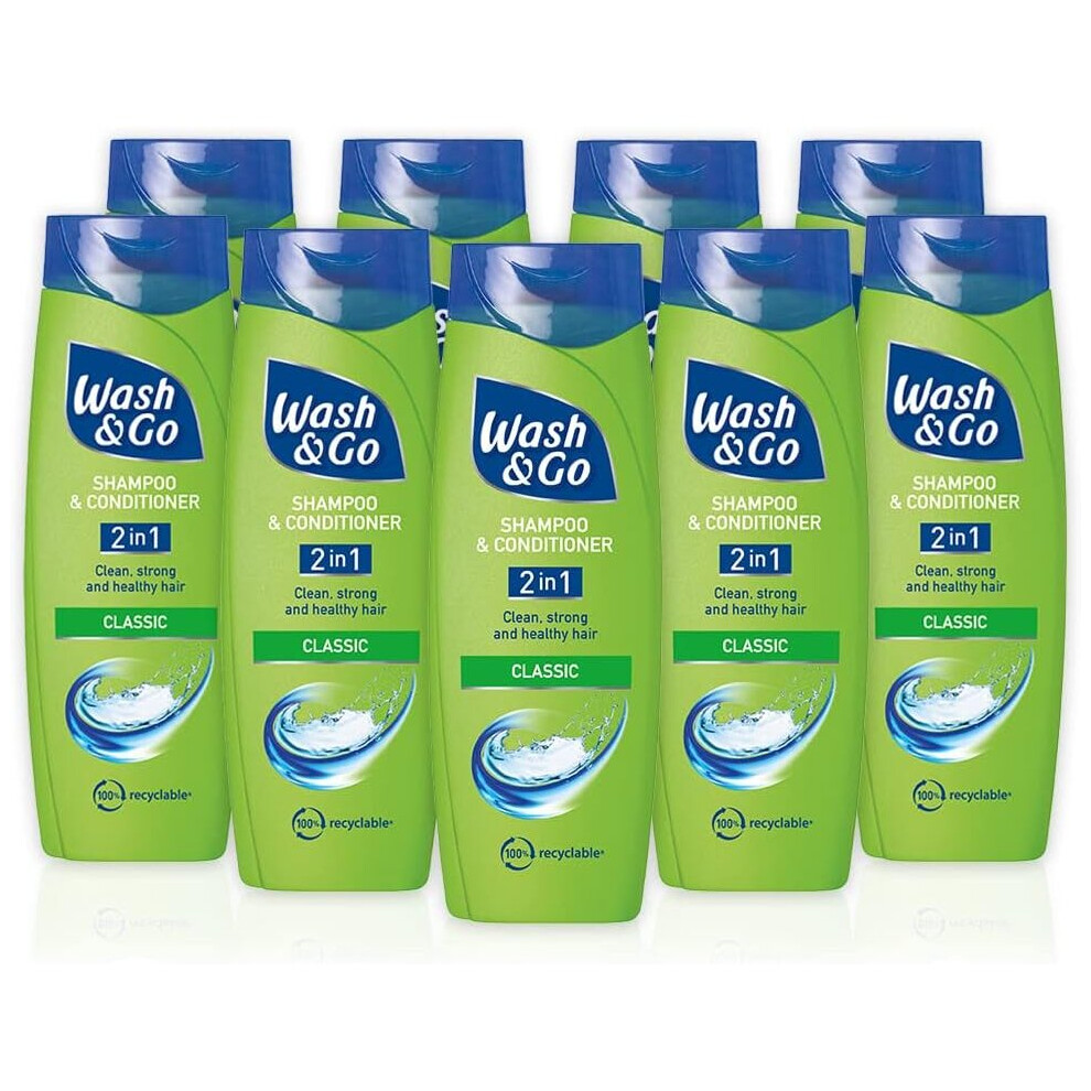 Wash & Go 2 in 1 Classic Shampoo and Conditioner X 9 bottles