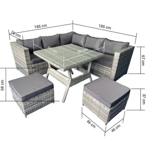 BillyOh BillyOh Milan 6 Seater Rattan Corner Sofa Set 2
