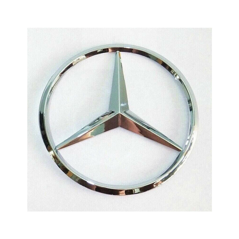Newjass Silver Mercedes Benz Badge Logo Emblem Rear Boot - For All Models 90Mm