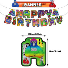 (Banner) Birthday Gorilla Tag Party Supplies Decoration Set Balloons Banner Toppers Cake