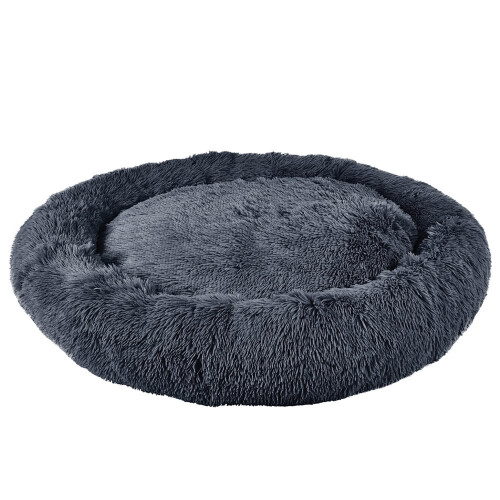 Bunty (X-Large, Grey) Plush Donut Dog Bed Anti Anxiety Calming Pet Bed