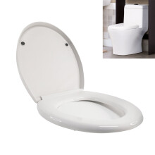 Luxury Toilet Seat with WC O Shape Cover Soft Closed Lid Easy Clean Anti Bacterial, Standard Size O Shape Toilet Seat Lid Durable Loo Seat