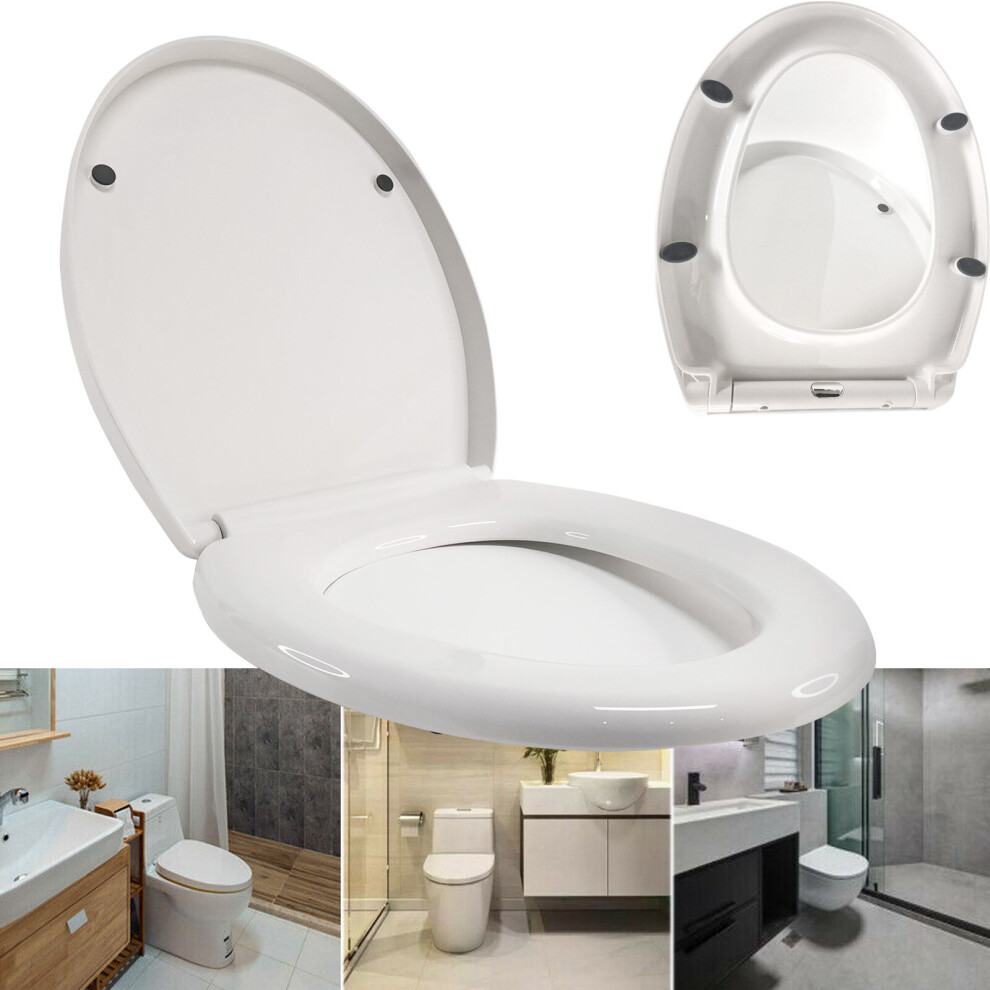 O Shape Toilet Seat Easy Clean Install Anti Bacterial Luxury Style Loo Seat Cover Pp Material Durable 721703278793