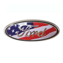 (American Colored Flag) 7 Inch (17.5*7CM) For Ford Front Ford Emblem Badge