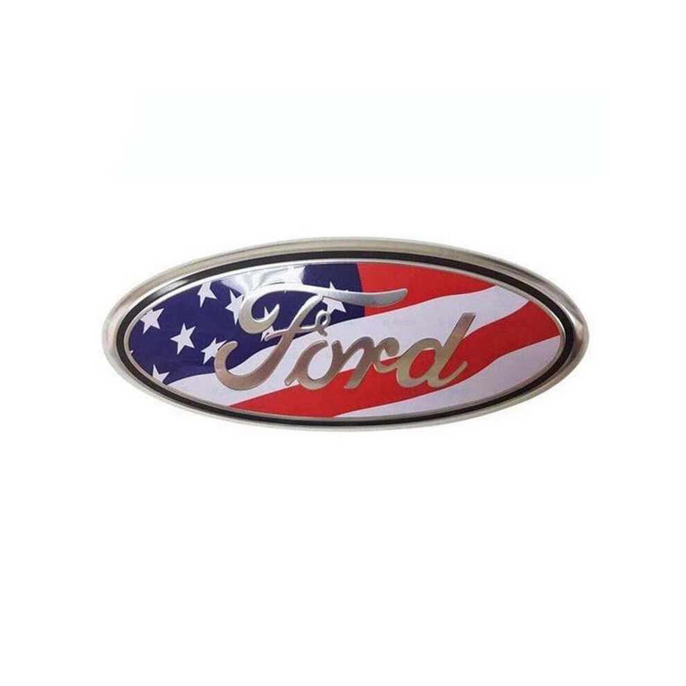 Newjass (American Colored Flag) 7 Inch (17.5*7Cm) For Ford Front Ford Emblem Badge