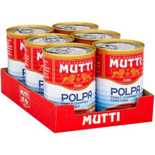 Mutti Finely Chopped Tomatoes 400g (Pack of 6) – Premium Just-Harvest Flavor for Sauces, Stews & Bruschetta