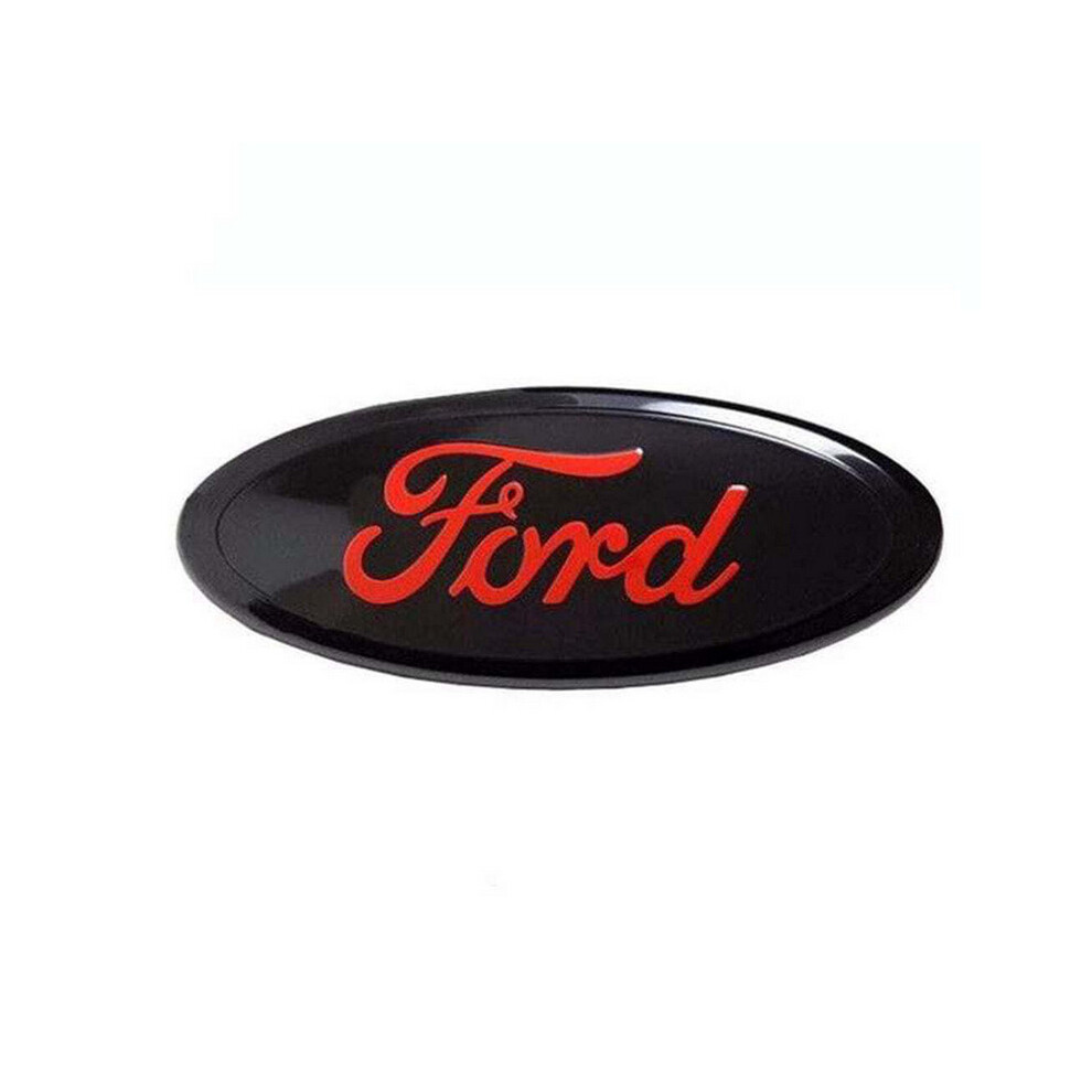 (Black Red) 7 Inch (17.5*7CM) For Ford Front Ford Emblem Badge