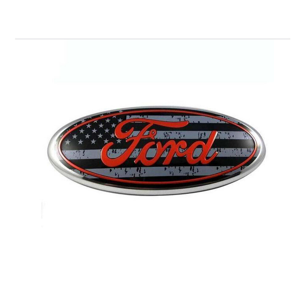 (American Flag) 7 Inch (17.5*7Cm) For Ford Front Ford Emblem Badge Grey 5601103435604