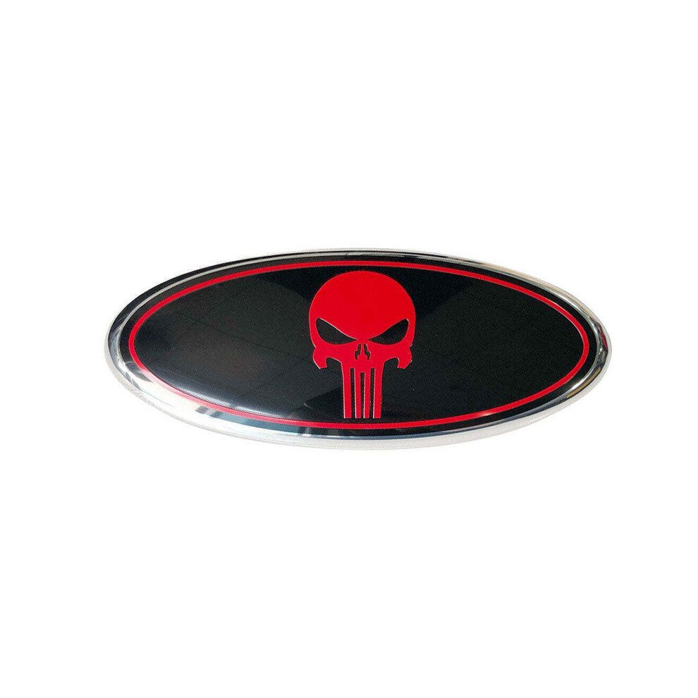(Skull ) 7 Inch (17.5*7Cm) For Ford Front Ford Emblem Badge Red 5601103435628