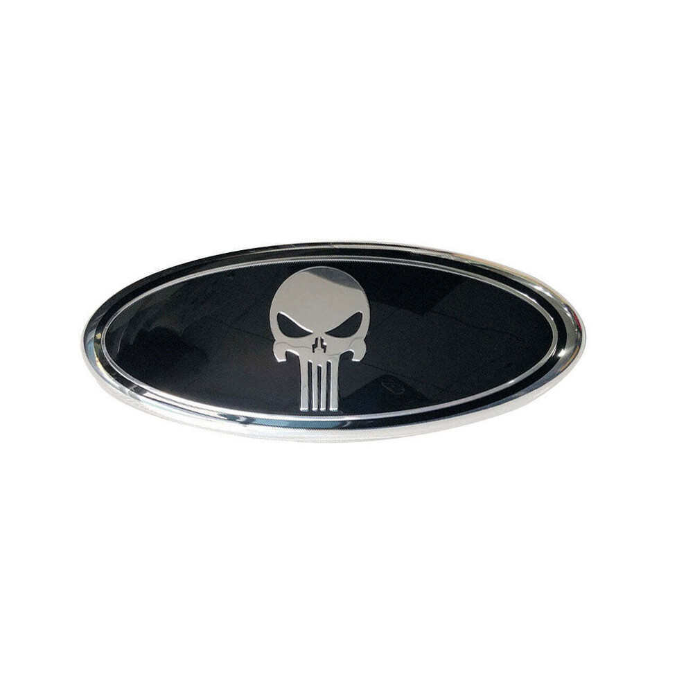 (Skull ) 7 Inch (17.5*7Cm) For Ford Front Ford Emblem Badge Silver 5601103435611