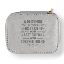Travel Jewellery Box Light Grey Zipped A Mother is Your Best Friend