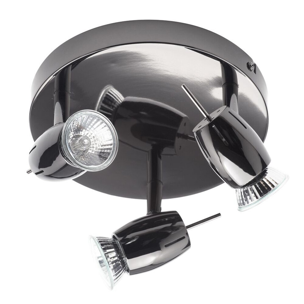 Litecraft Frank Spotlight Plate 3 Light With LED Bulbs - Black Nickel