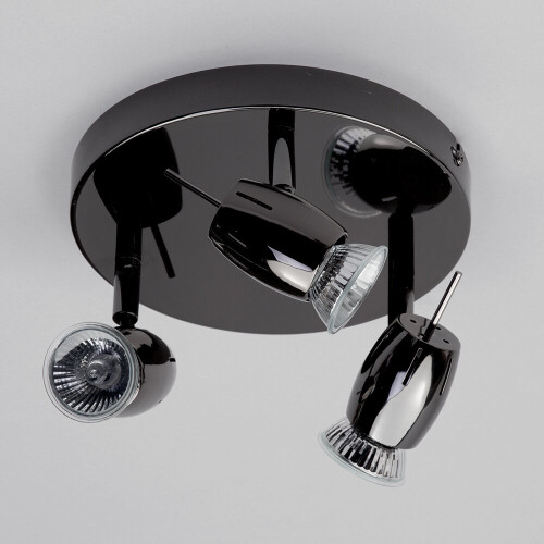 Litecraft Frank Spotlight Plate 3 Light With LED Bulbs - Black Nickel 2