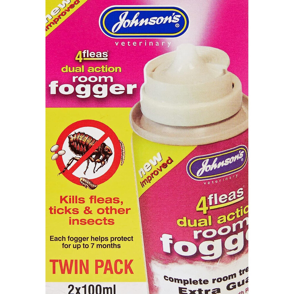 Johnsons Vet 4 Fleas Room Fogger Spray Twin Pack