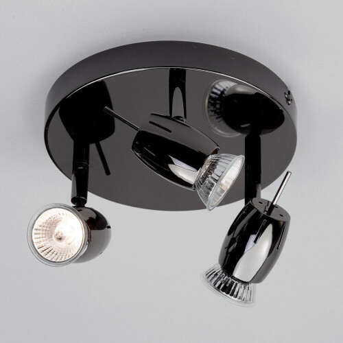 Litecraft Frank Spotlight Plate 3 Light With LED Bulbs - Black Nickel 1