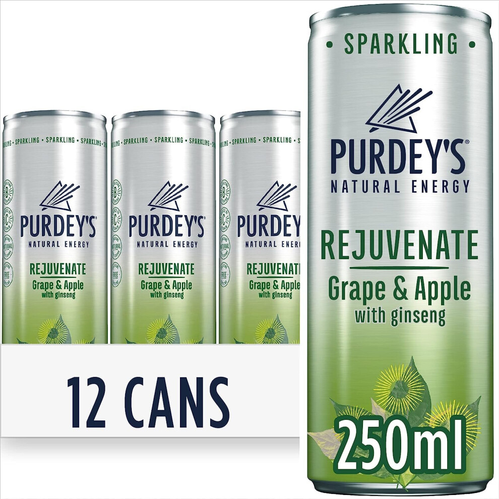 Purdey s Rejuvenate Natural Energy Drink 12 x 250 ml Cans