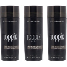(CASTANHO ESCURO) Toppik Hair Building Fibres | Fibras para cabelo desbastado (embalagem de 3) 27g