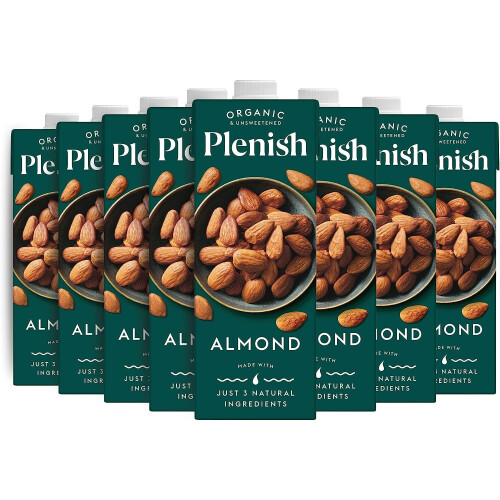 Plenish Unsweetened Organic Almond Milk 1L (8x 1Litre)