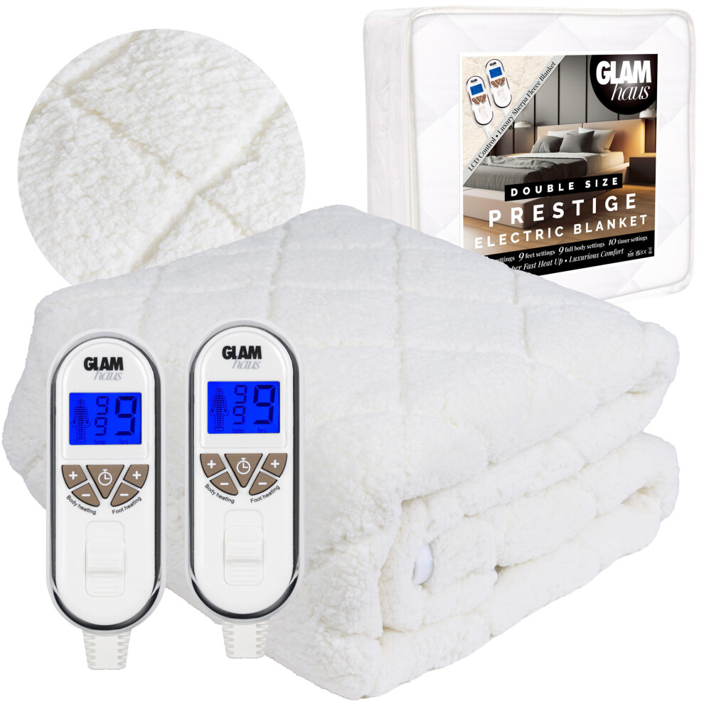 Electric Blanket 9 Heat & 10 Timer Settings Washable - Super King