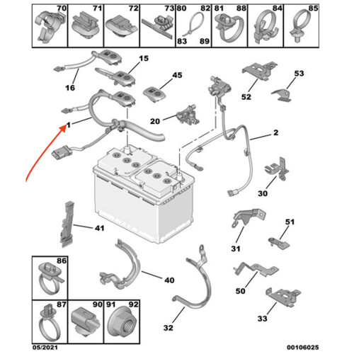 PEUGEOT 3008 Positive Battery Cable 9826521880 NEW GENUINE on OnBuy