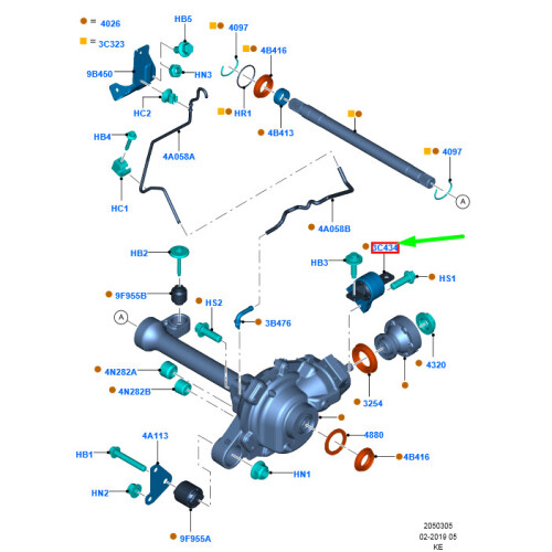 FORD RANGER T6 MK1 Front Differential Mounting Bush Bracket 5354279 NEW ...