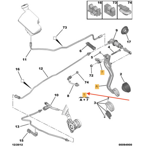 PEUGEOT 3008 Clutch Pedal RHD 1612439680 NEW GENUINE on OnBuy
