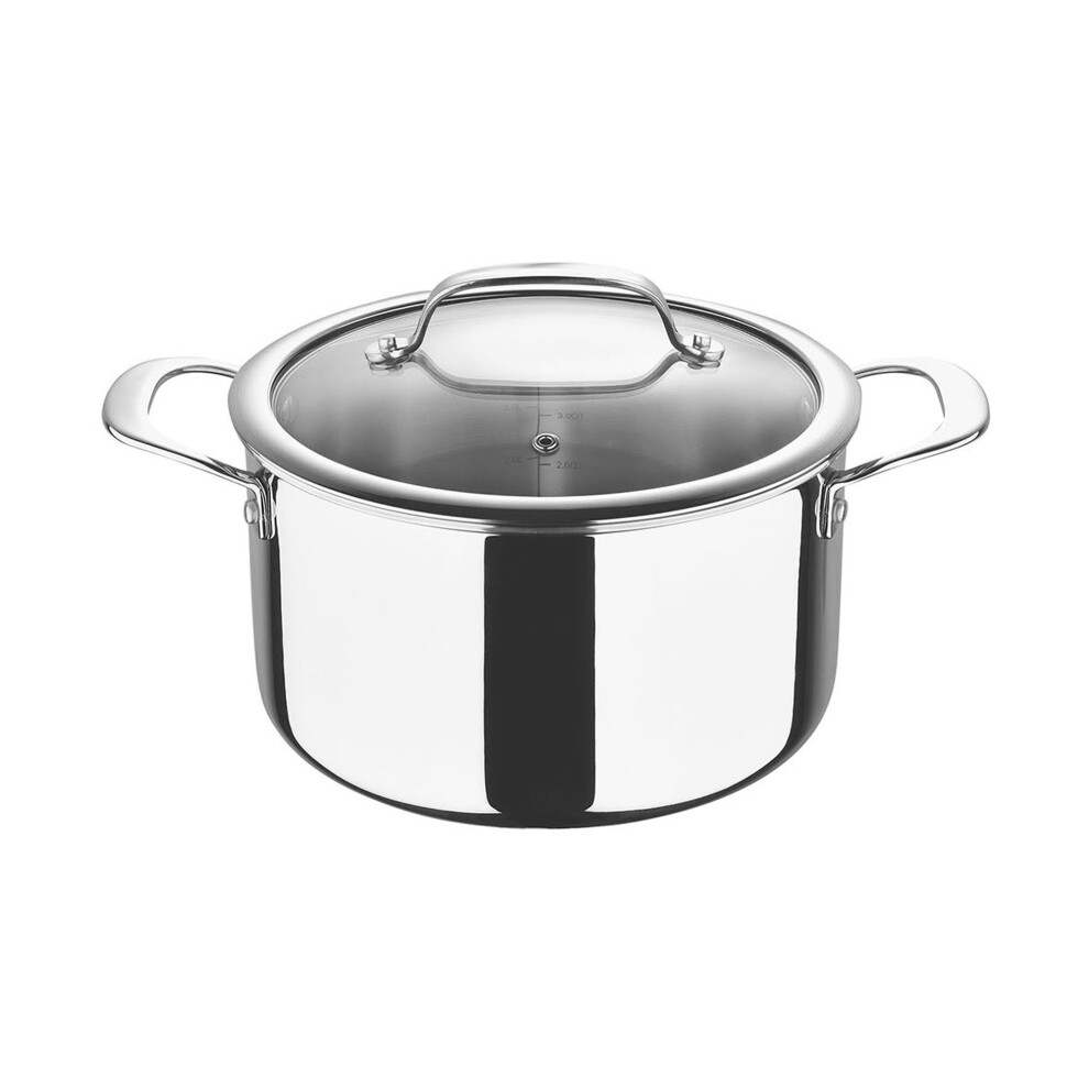 Argent 3 Stainless Steel Non-stick Casserole with Lid 22cm Silver