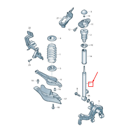 AUDI Q3 8U Rear Right Gas Shock Absorber 5N0513046D NEW GENUINE on OnBuy