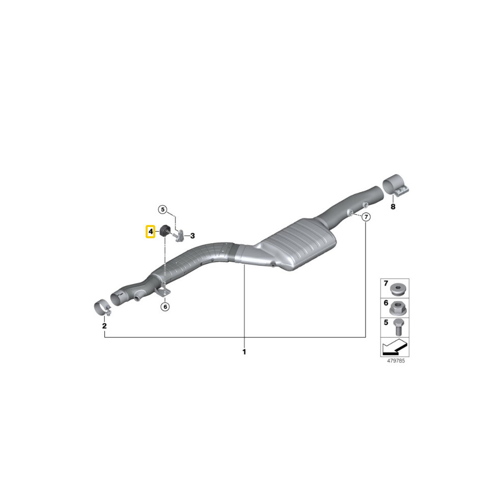 BMW 5 G30 Catalytic Converter Rubber Mounting 18208599519 8599519  