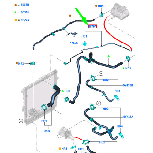 FORD RANGER T6 MK1 Expansion Tank Overflow Pipe 5359967 NEW GENUINE on
