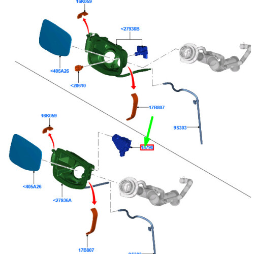 FORD RANGER T6 MK1 Fuel Tank Flap Motor 1748384 AB39-21220A20-AB  