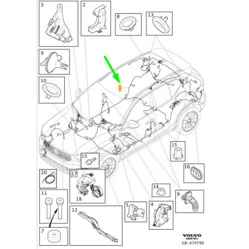 VOLVO XC40 Floor Section Cable Harness RHD 31674128 NEW GENUINE on  