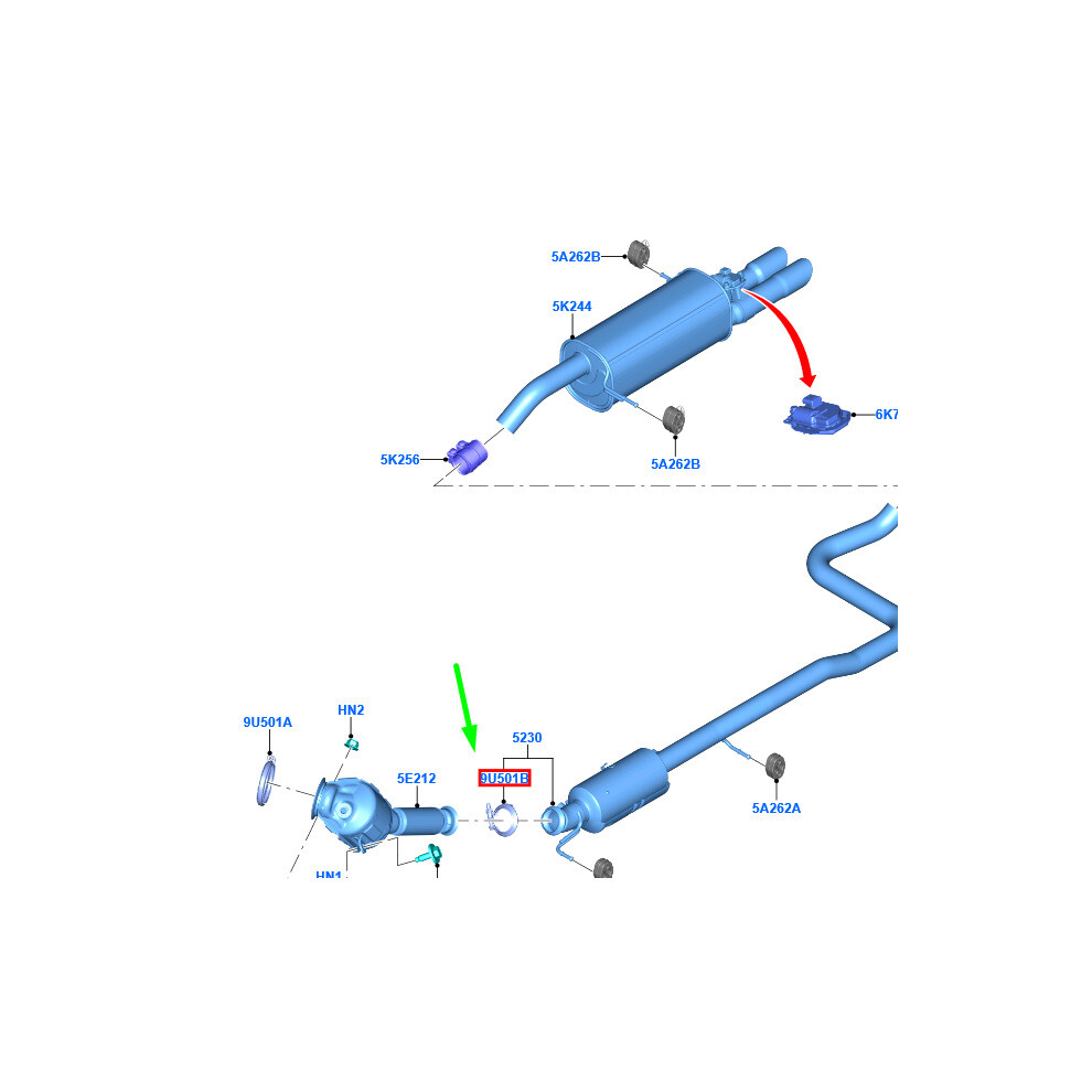 FORD FIESTA MK7 Exhaust System Clamp K1BY-9U501-AA 2292498 NEW 