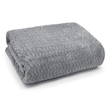 Wave Luxury Flannel Fleece Throw Blanket Sofa Couch Wavy Teddy Soft Bed Throw Blanket 3D Chevron Pattern all seasons blanket (Silver, 150cm x 200cm)