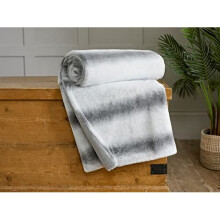 Luxury Plush Two Tones Faux Fur Throw in Silver Deyongs Sherbrooke Throw 130cm x 150cm