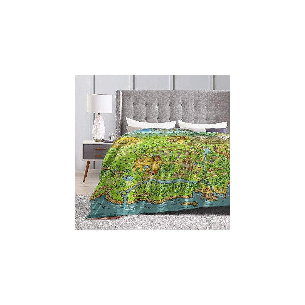 Baulred Stardew Valley Map Super Soft Warm Micro Fleece Flannel Blanket Couch 50""x40