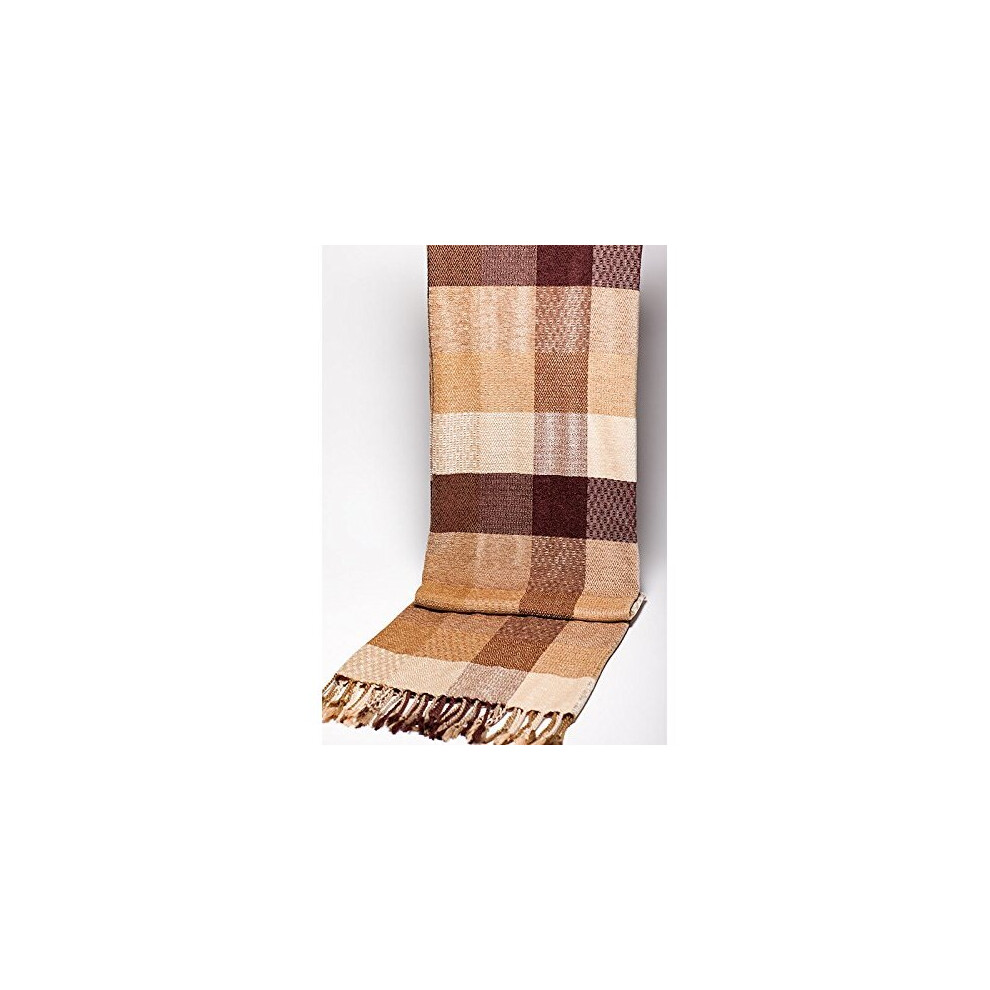 Patchwork Brown Jacquard Throw