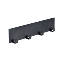 WENKO Ima magnetic towel rack, black, black outdoor kitchen accessory with 4 hooks for hanging textiles and barbecue accessories, quick mounting