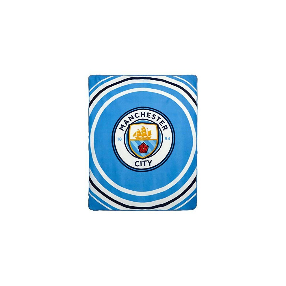 MCFC Giant Official Manchester City (Premier League) Fleece Blanket (110cm x 140cm & 100% Polyester Fleece)