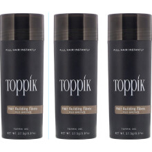 Castanho médio) Toppik Hair Building Fibres | Fibras capilares para cabelos desbastados 27.5g (Embalagem de 3)
