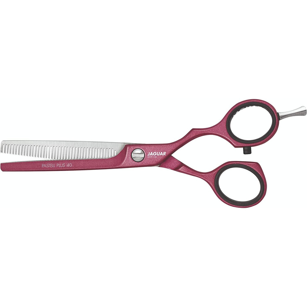 5.5-Inch Jaguar Hairdressing Scissor Sharp Pastel Plus Offset - Berry Thinner