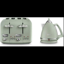 Delonghi Argento Flora 1.7 Litre Jug Kettle And 4 Slice Toaster Set