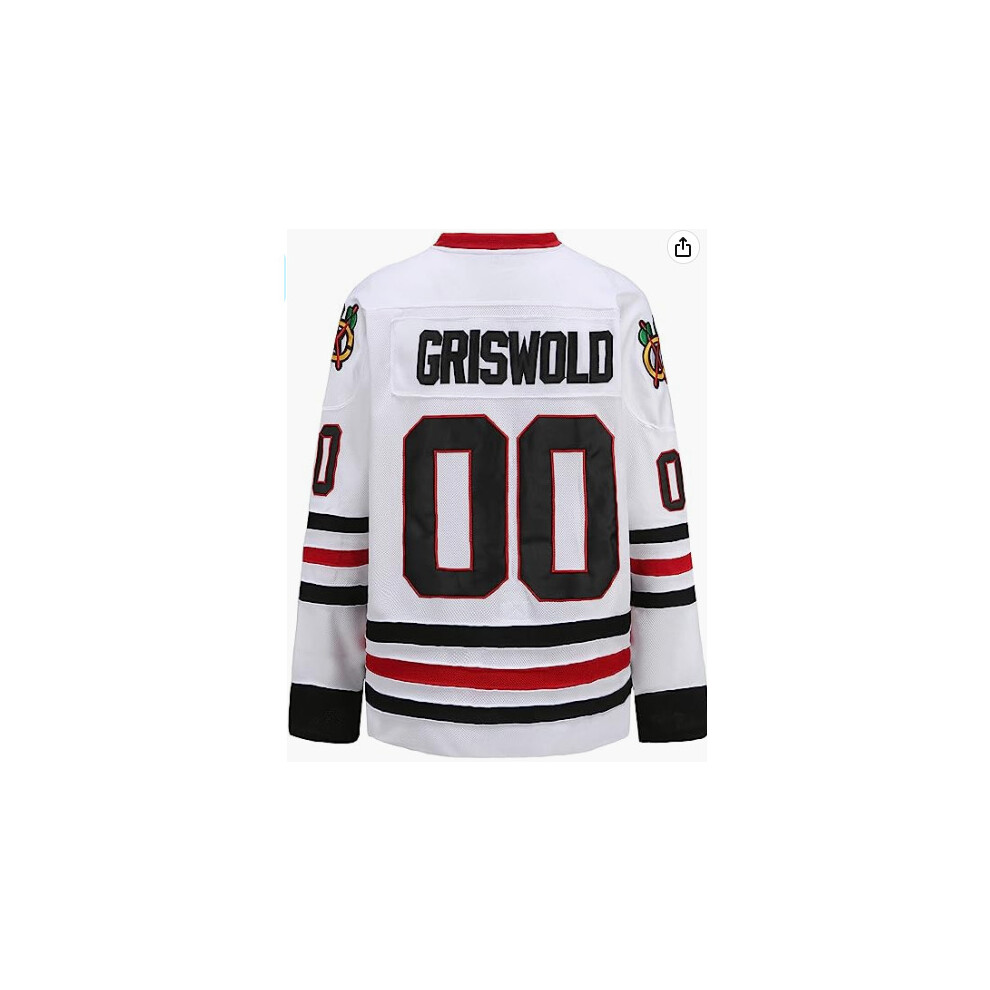 (M, WHITE 00) Men Women Unisex GRISWOLD #00 KANE 88# CROSBY 87# adult Hockey Jersey