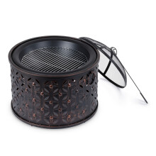 LIVIVO ROMBO 2-in-1 Outdoor Fire Pit & BBQ Grill